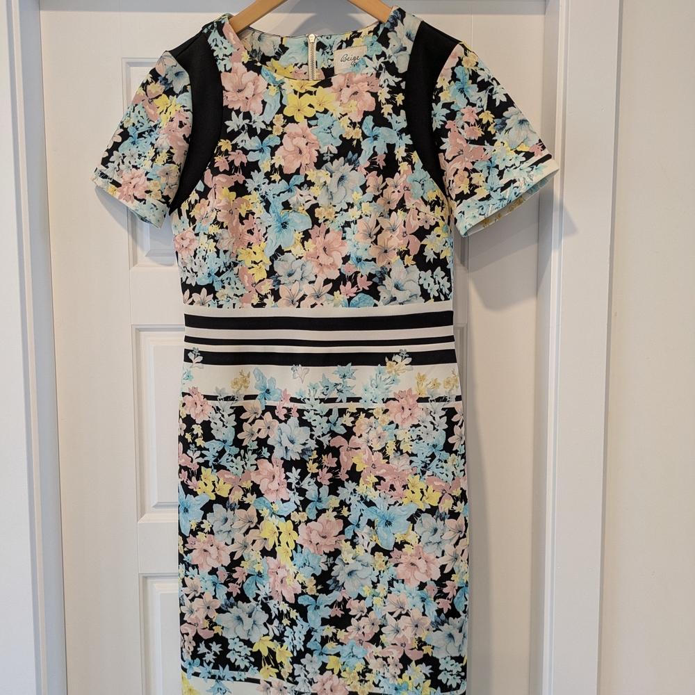 Floral Dress with Black Accents